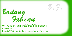 bodony fabian business card